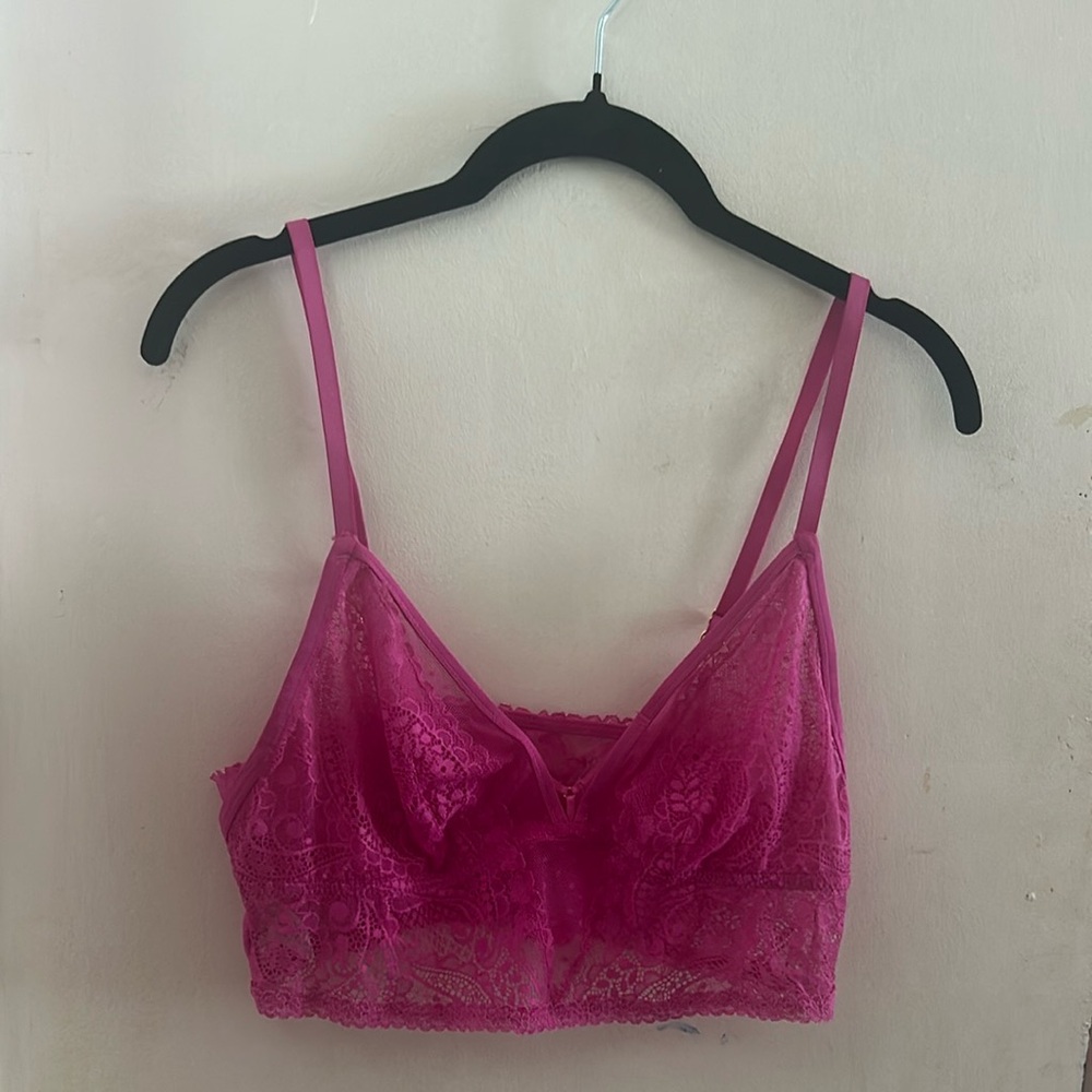 Lace Bralette in Vibrant Pink
